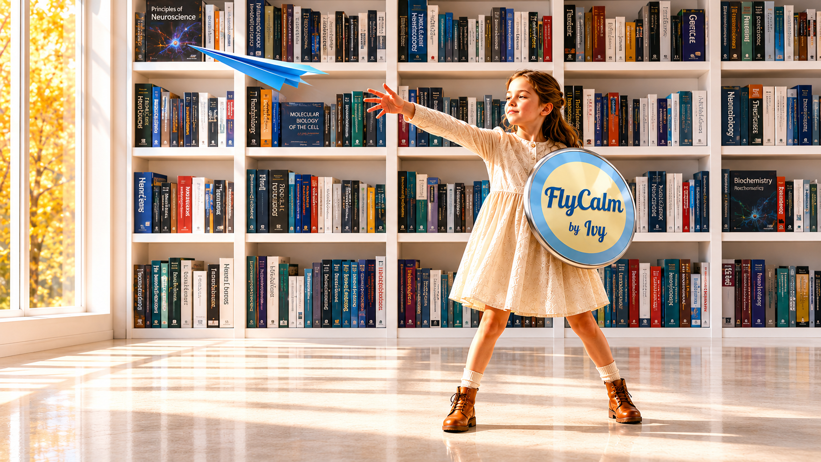 Young woman with a paper airplane representing fear of flying support